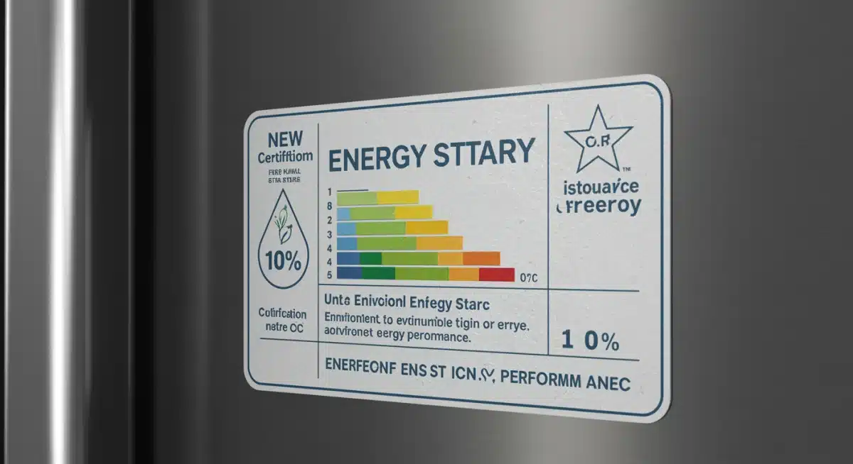 Close-up of ENERGY STAR label on a refrigerator