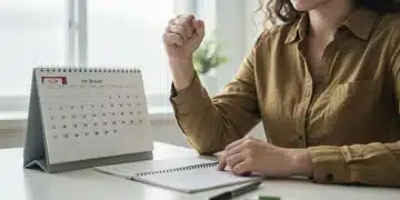 Determined person overcoming procrastination at a tidy desk