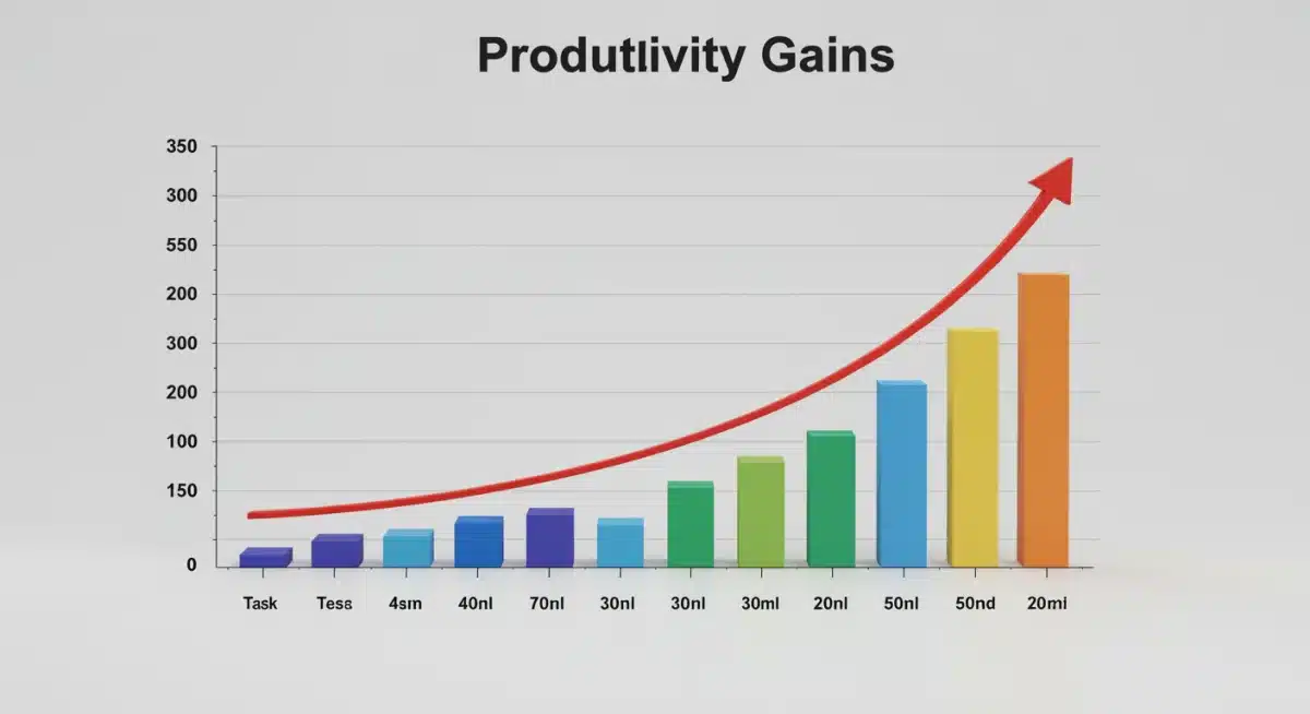 Bar chart showing 40% productivity increase with focused work