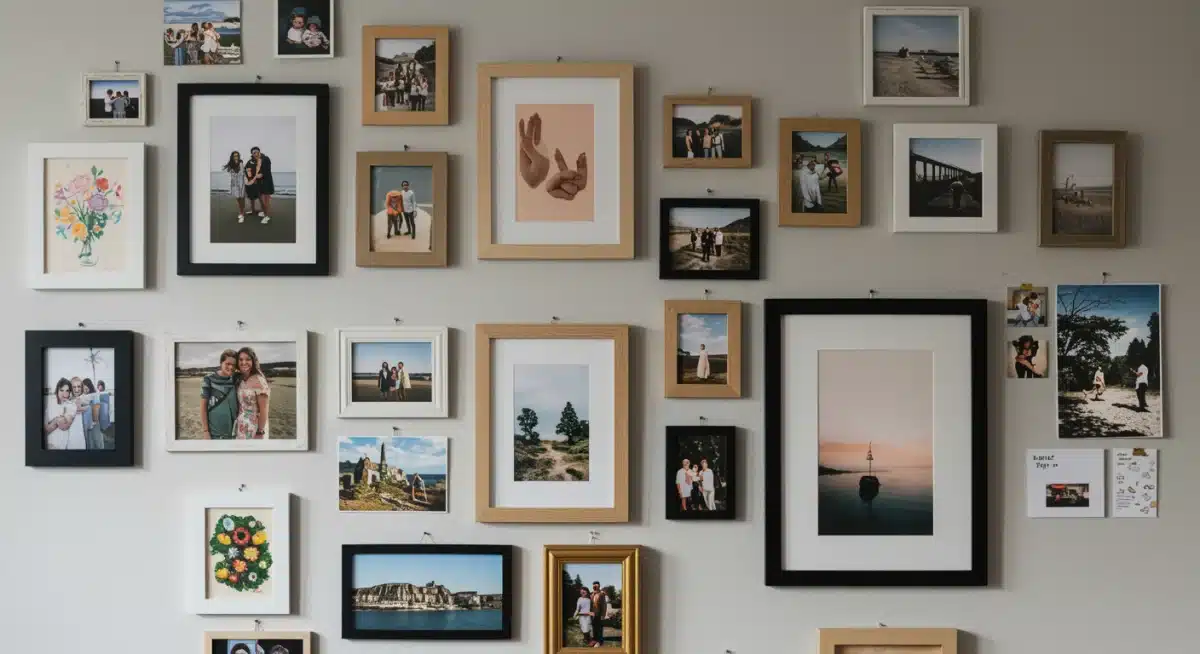 DIY gallery wall with mixed frames