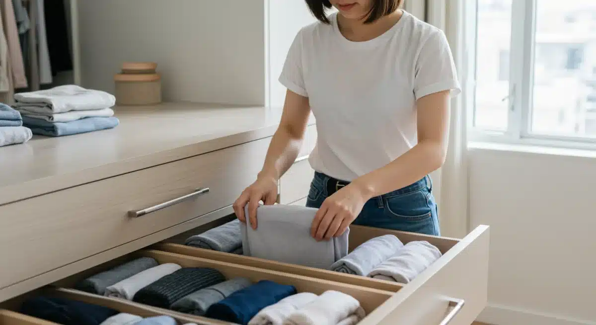 KonMari vertical folding technique for clothes