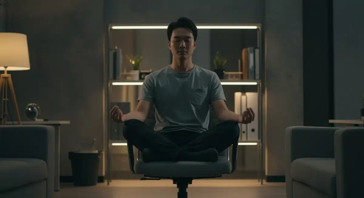 Mindful meditation break for stress reduction