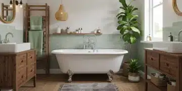 Serene spa-like bathroom with budget-friendly decor