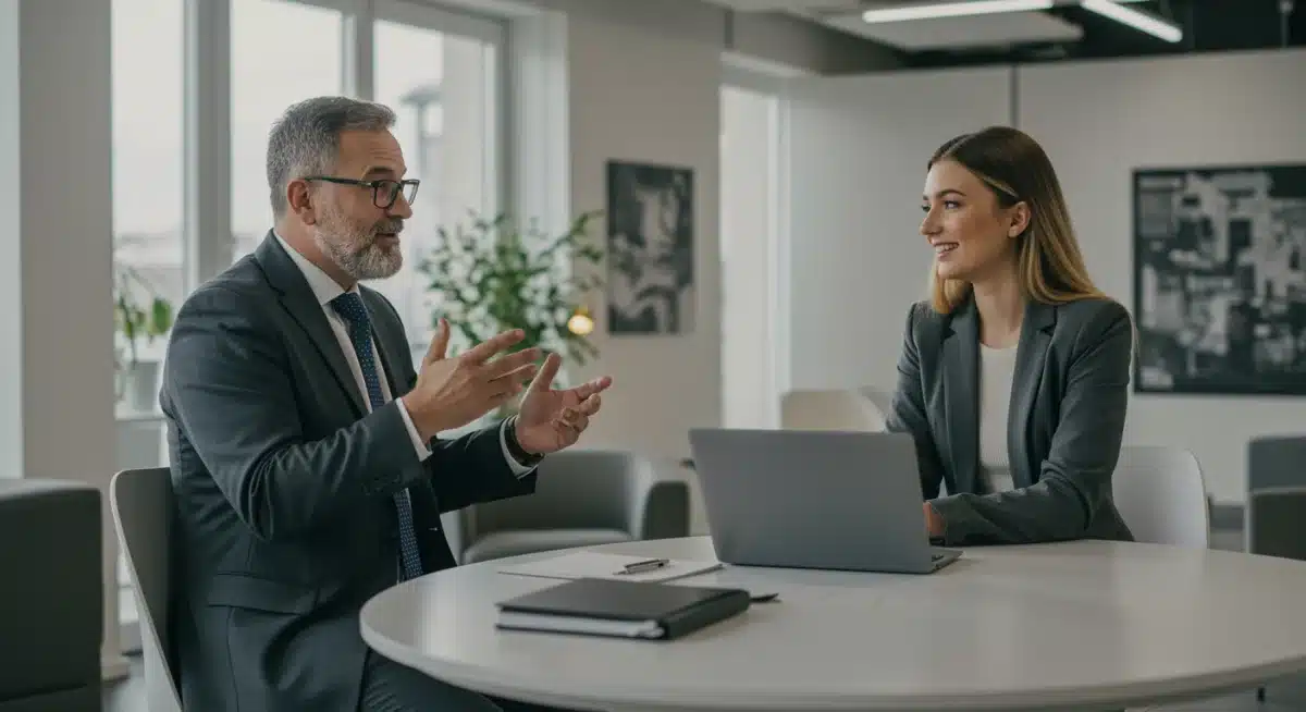 Individuals engaged in clear and articulate conversation.