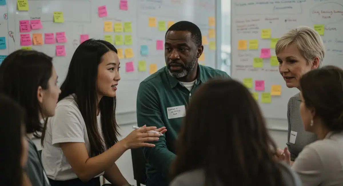 Group collaborating, fostering connections for personal and professional growth