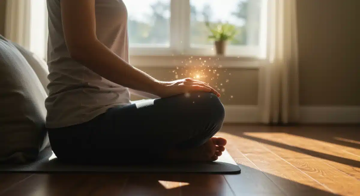 Individual practicing mindful breathing for inner peace