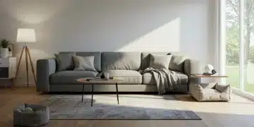 Modern pet-friendly living room with durable and stylish furniture