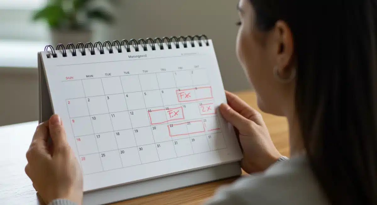 Person with a well-managed calendar showing balanced schedule