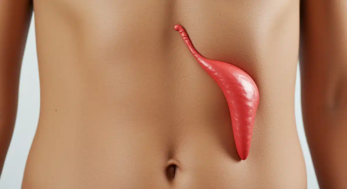 Close-up of diaphragm movement during deep breathing