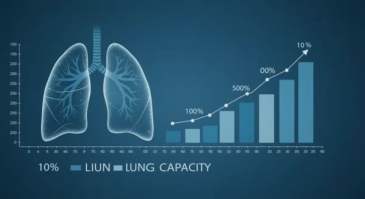 Infographic showing increased lung capacity over four weeks