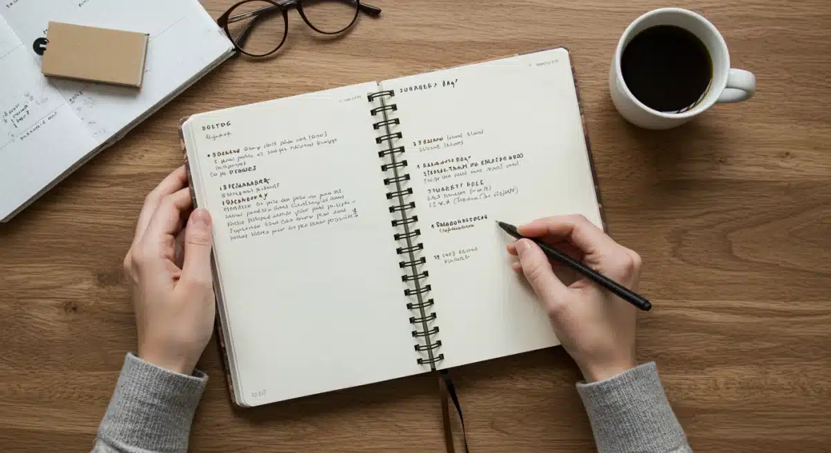 Mindful planning and journaling for habit formation